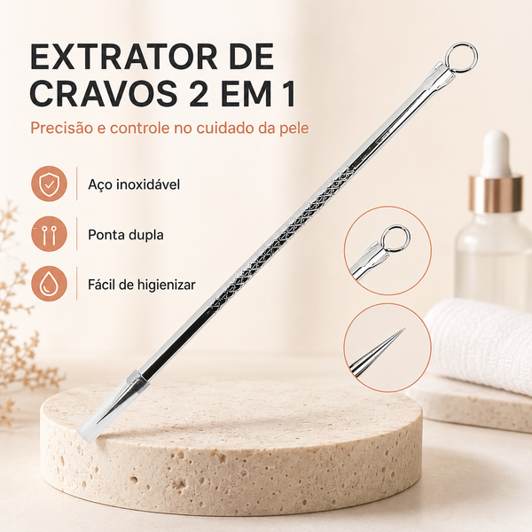 Extrator de Cravos em Aço Inox para Limpeza de Pe
