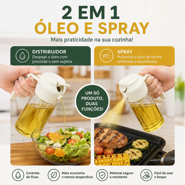 Borrifador de Azeite 2 em 1 em Vidro 500ml