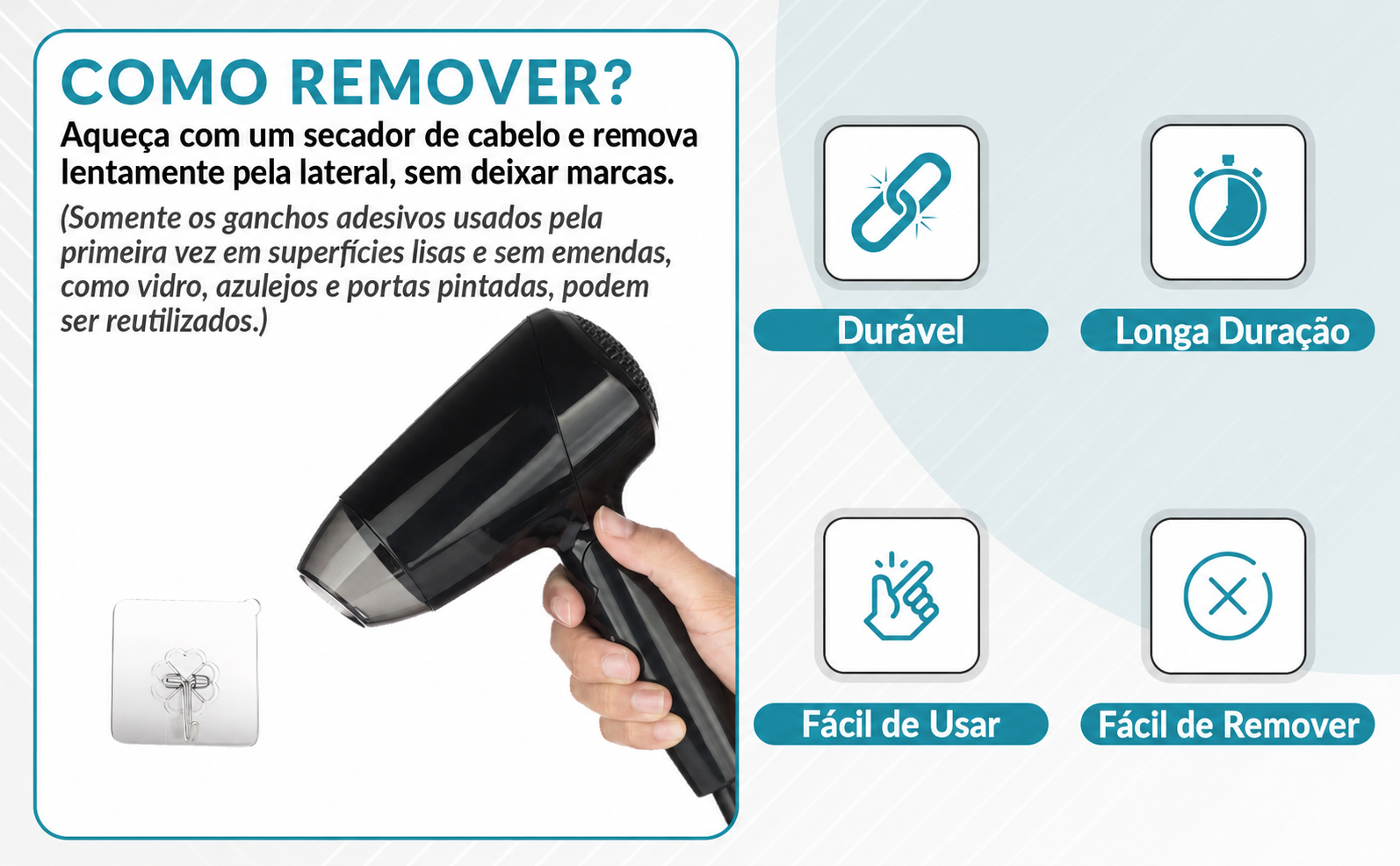 Gancho Adesivo Impermeável
