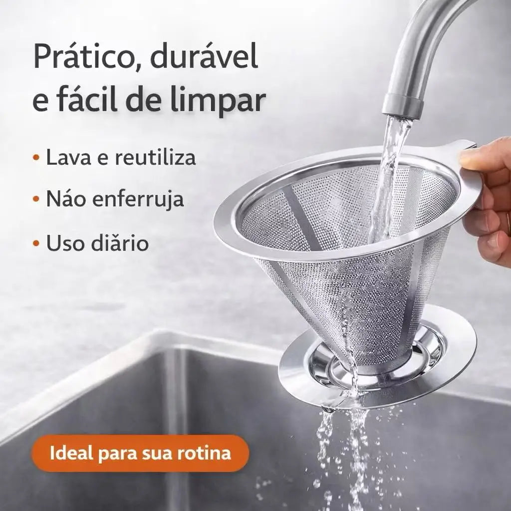 Filtro Permanente para Café 103 em Aço Inox Reutilizável