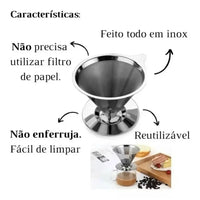 Filtro Permanente para Café 103 em Aço Inox Reutilizável