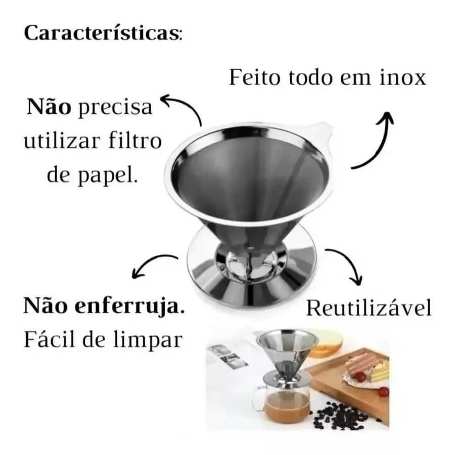 Filtro Permanente para Café 103 em Aço Inox Reutilizável