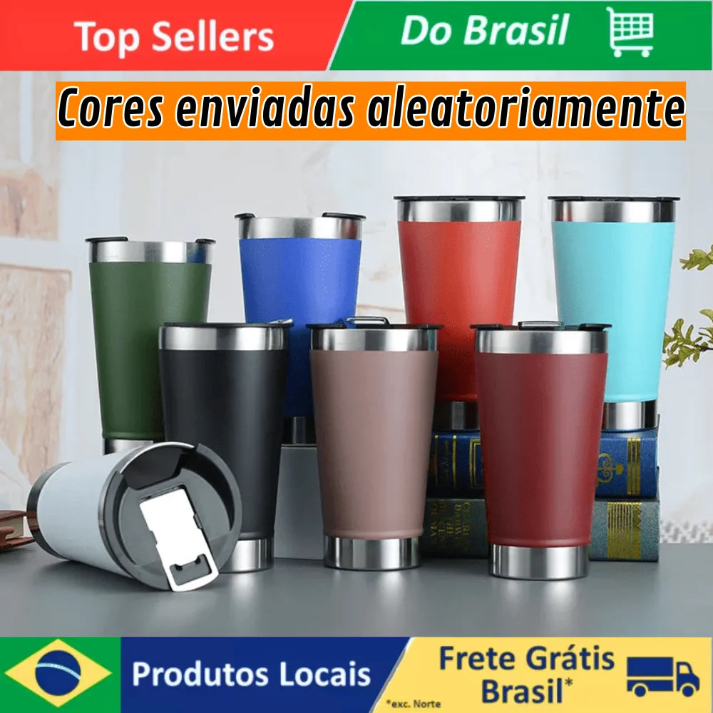 473ml Thermal Cup with Lid and Opener-Ideal for Hot or Cold Drinks