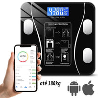 Bluetooth Digital Body Bioimpedance Scale 180kg Smart Bluetooth Electronic Scale for Human Weight Measurement and Charging