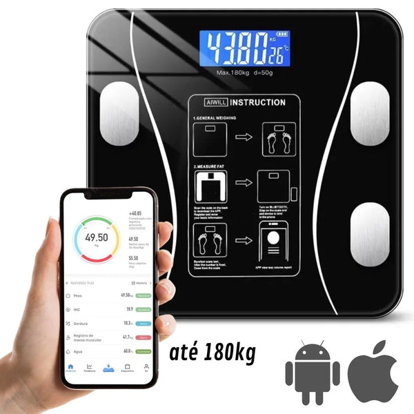 Balança Inteligente Digital com Bioimpedância e Bluetooth
