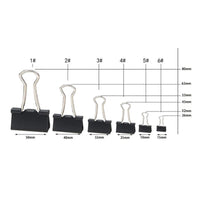 Kit com 10 Prendedores de Papel Metálicos Pretos