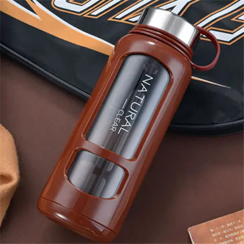 Portable Water Bottle Glass 520/650/1000ml Large Capacity Cup Fitness Outdoor Sports Leak-proof Bike Climbing Camping