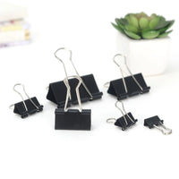 Kit com 10 Prendedores de Papel Metálicos Pretos