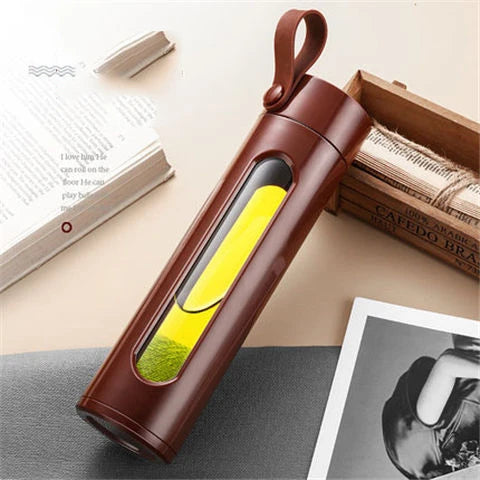 Portable Water Bottle Glass 520/650/1000ml Large Capacity Cup Fitness Outdoor Sports Leak-proof Bike Climbing Camping
