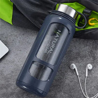 Portable Water Bottle Glass 520/650/1000ml Large Capacity Cup Fitness Outdoor Sports Leak-proof Bike Climbing Camping