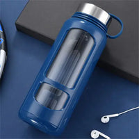 Portable Water Bottle Glass 520/650/1000ml Large Capacity Cup Fitness Outdoor Sports Leak-proof Bike Climbing Camping