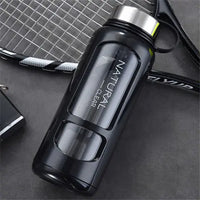 Portable Water Bottle Glass 520/650/1000ml Large Capacity Cup Fitness Outdoor Sports Leak-proof Bike Climbing Camping