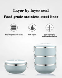 Portable Stainless Steel Thermal Lunch  Box For Kids School Microwave Box Thermal Lunch Box Salad Fruit Food Container Box