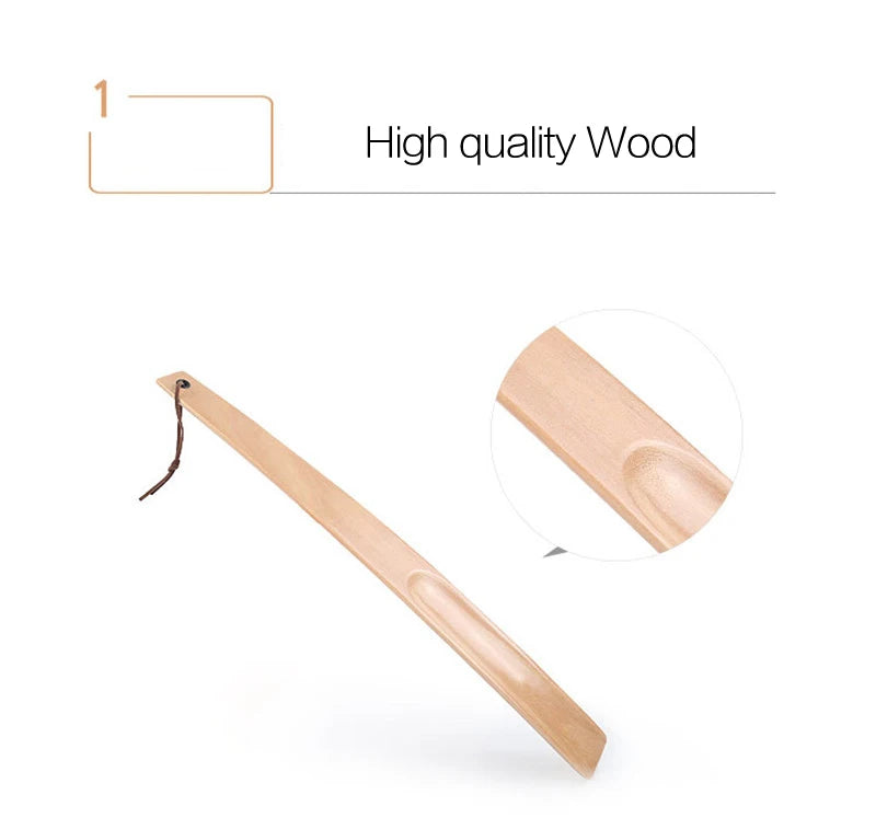 Calçadeira de Sapatos em Madeira 38cm com Cabo Longo