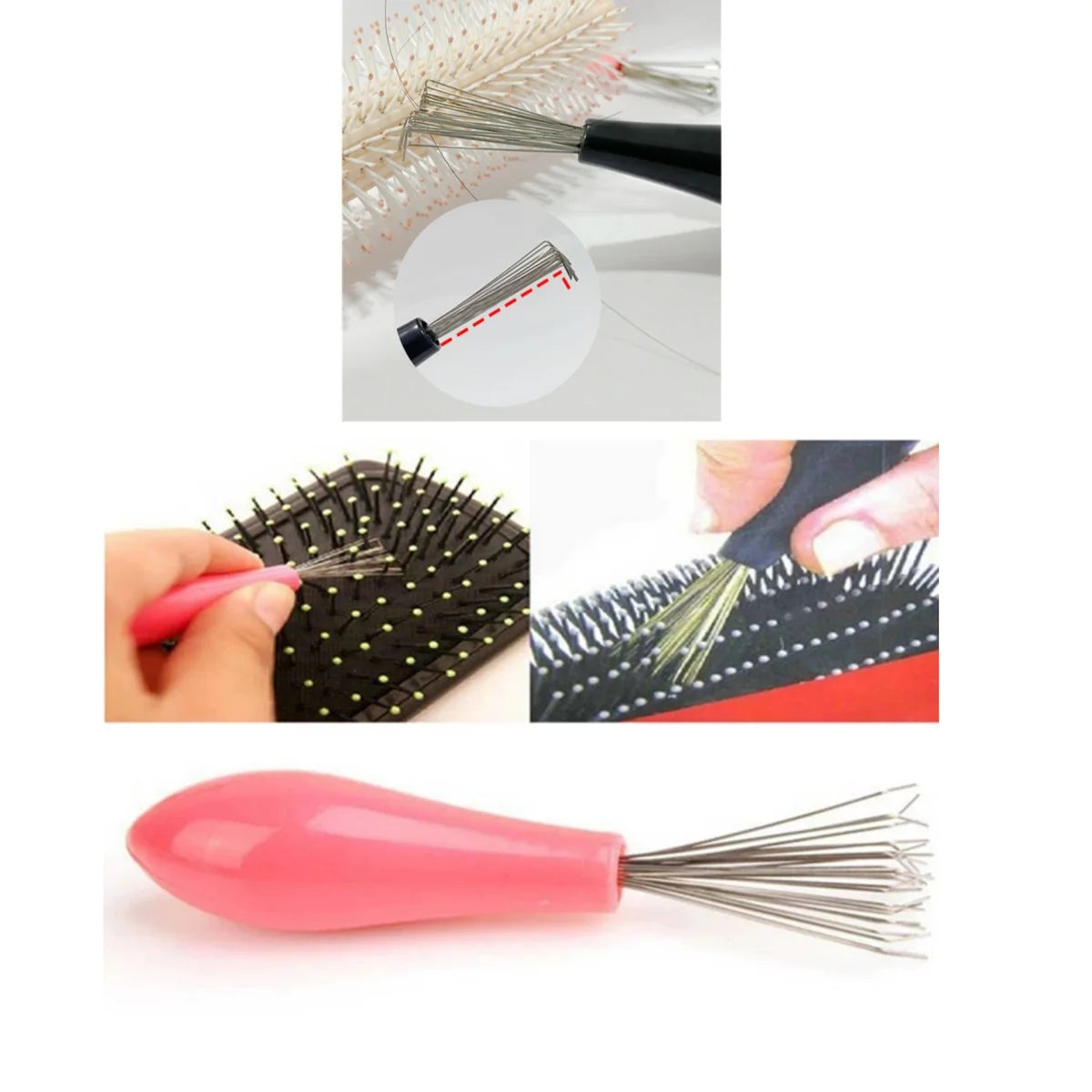Comb Hair Brush Cleaner Plastic Handle Cleaning Brush Remover Embedded Beauty Tools Cleaning Products Cleaning Supplies