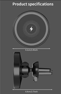 Magnetic Wireless Car Charger Air Vent Phone Holder Stand For iPhone 17 16 Pro Max 15 14 13 12 Fast Charging Cellphone Bracket