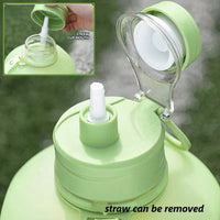 2.4 Liter Sports Water Bottle With Straw Large Capacity Fitness With Scale Gradient Kettle Outdoor Plastic Portable Water Bottle