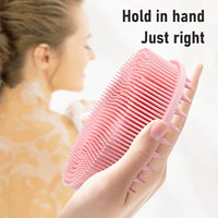Exfoliating Sponge Dead Body Scrubber Skin Head Washing Brush Comb Silicone Bristle Bath Brush Scalp Massager Bath Tool Hygienic