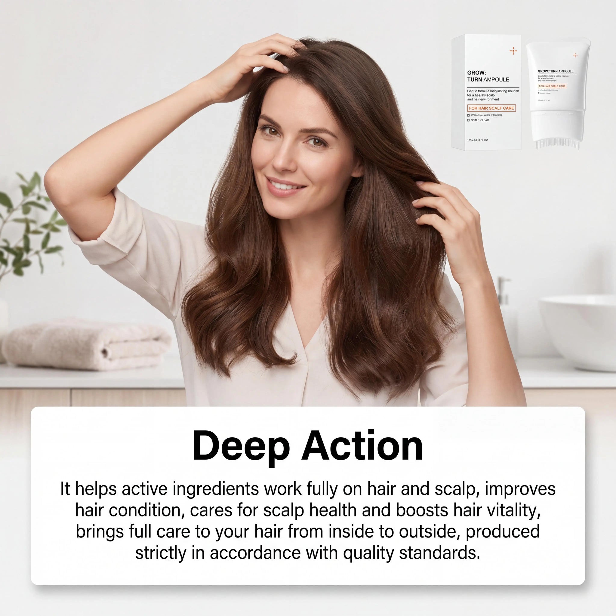 Volumizing Hair Serum Deep Nourish Care Repair Damaged Hair Roots Improve Scalp Environment Scalp Massager With Built-In Brush