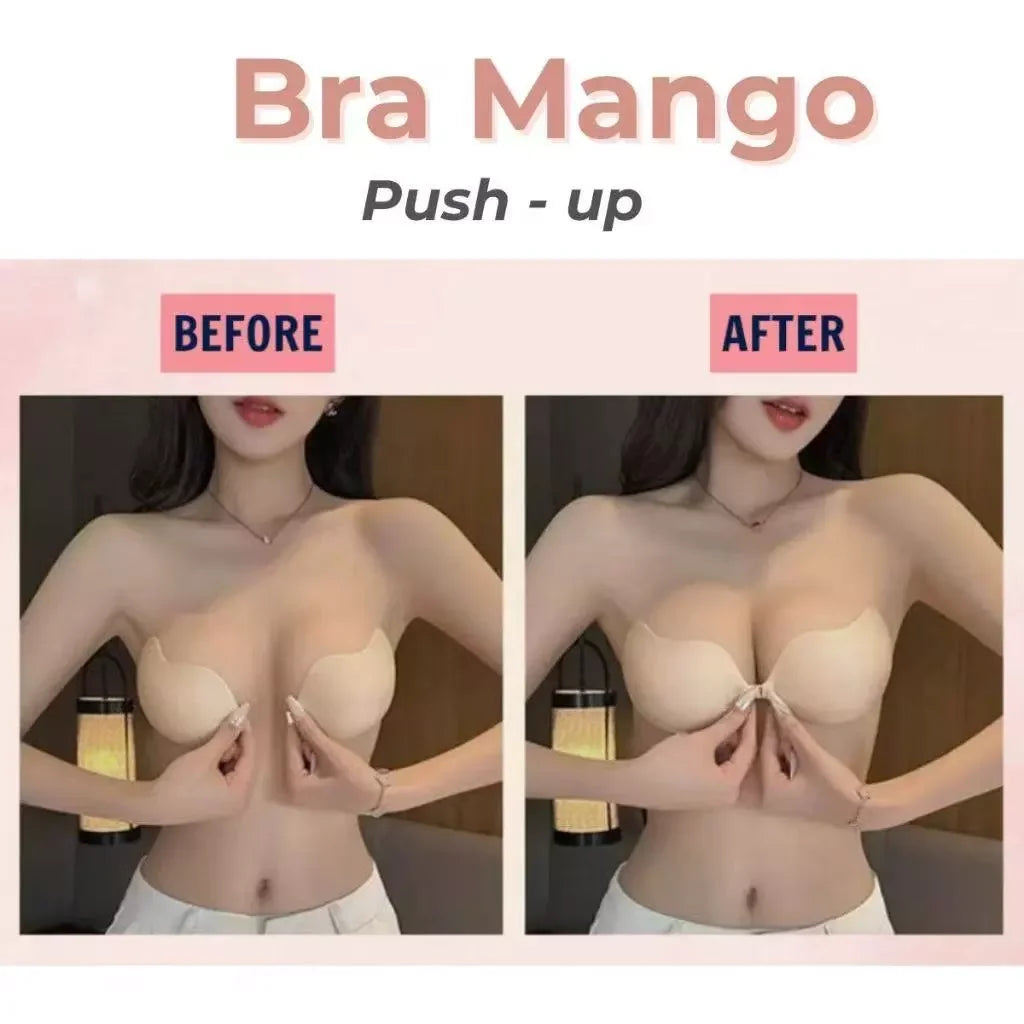 Reusable Women's Strapless Invisible Push up Sticker Bra With Nipple Covers for Backless Dresses