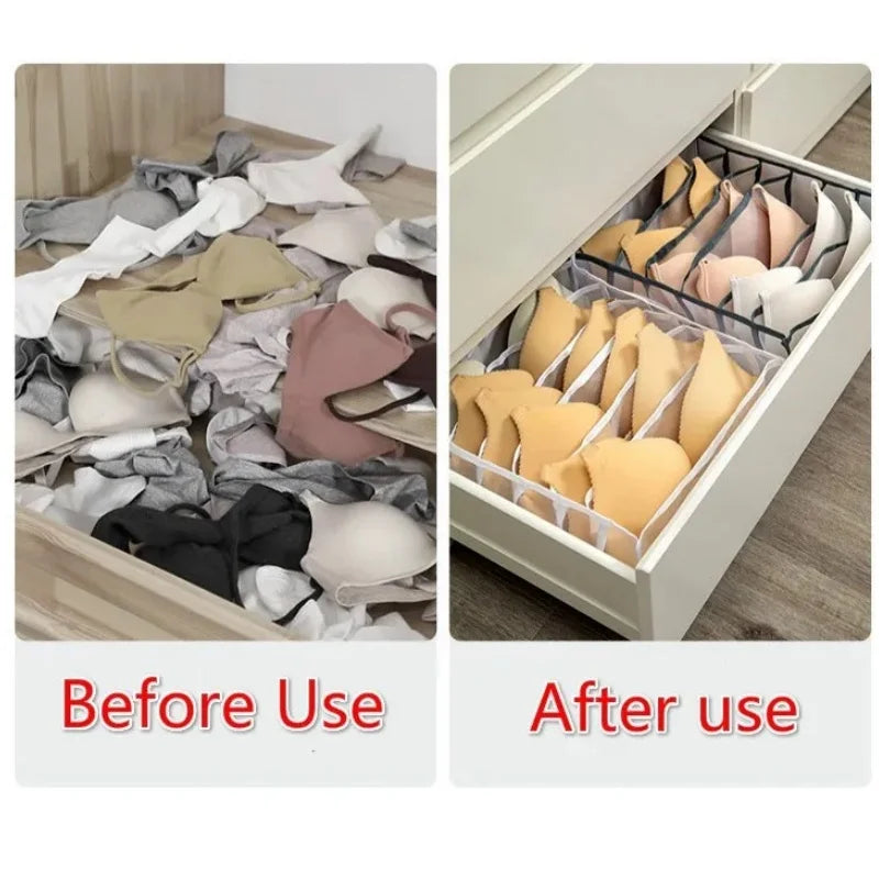 Kit 3 pieces Bra Drawer Organizer Bra Foldable Storage Box Divider Underpants Wardrobe Home