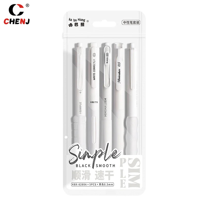 Kit com 5 Canetas Gel Minimalistas