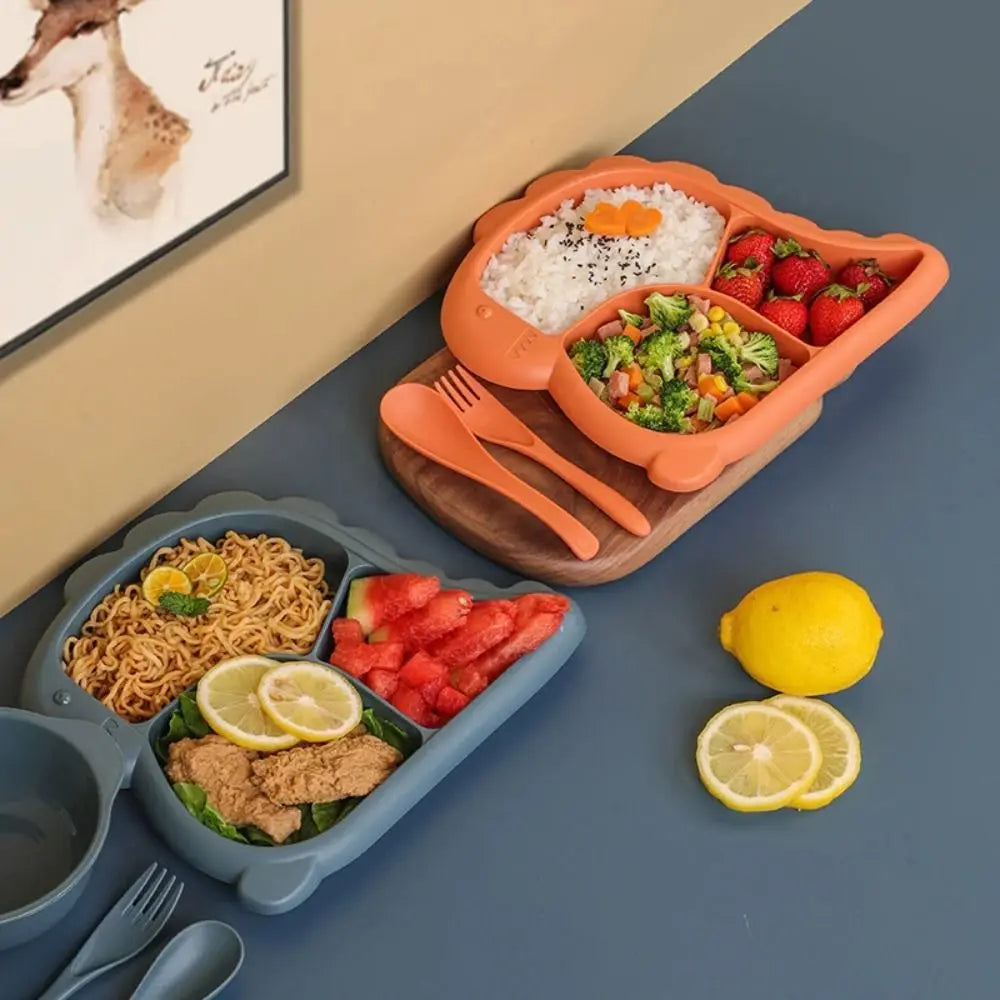 Kit de Alimentação Infantil Dinossauro com Prato, Tigela e Talheres