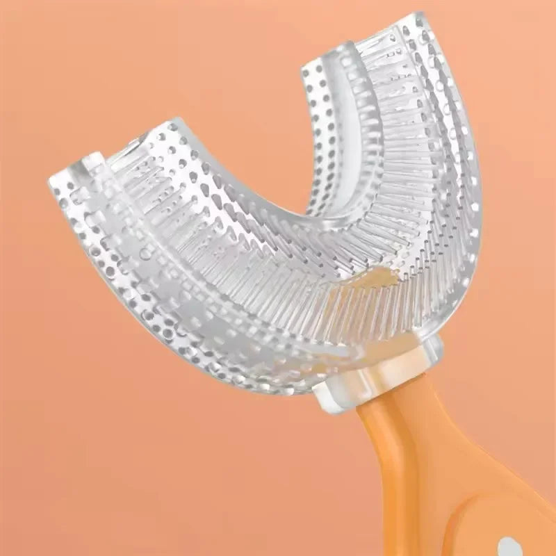 Escova de Dentes Infantil 360° em Silicone com Design em U