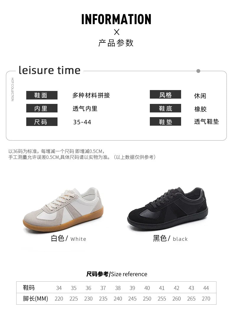 Unisex German Army Trainers Shoes Versatile White Casual Shoes 2026 Spring Retro Sneakers Couples Platform Sports Shoes