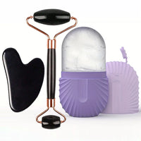 Kit Rolo de Gelo e Gua Sha para Skincare