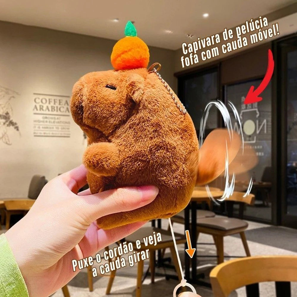 Plush Capybara Interactive Anti Stress Toy Blow Bubbles and Slips Tab Fun Gift For Couple and Adults