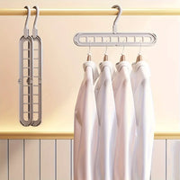 Kit com 3 Cabides Dobráveis Organizadores de Roupas com 9 Ganchos