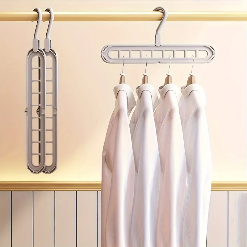 Kit com 3 Cabides Dobráveis Organizadores de Roupas com 9 Ganchos