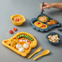 Kit de Alimentação Infantil Dinossauro com Prato, Tigela e Talheres