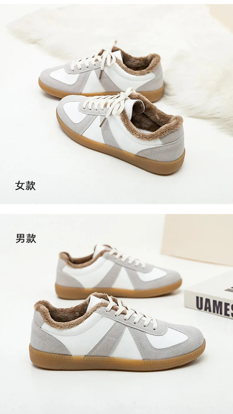 Unisex German Army Trainers Shoes Versatile White Casual Shoes 2026 Spring Retro Sneakers Couples Platform Sports Shoes