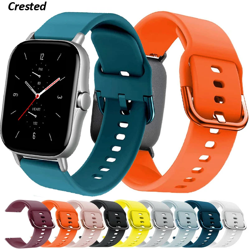Strap For Amazfit GTS 2/4/3/GTS 2/4 Mini/GTR 4/2/2e 20mm/22mm Watch Silicone Sport Bracelet Amazfit bip 6 5 3/u pro Series bands