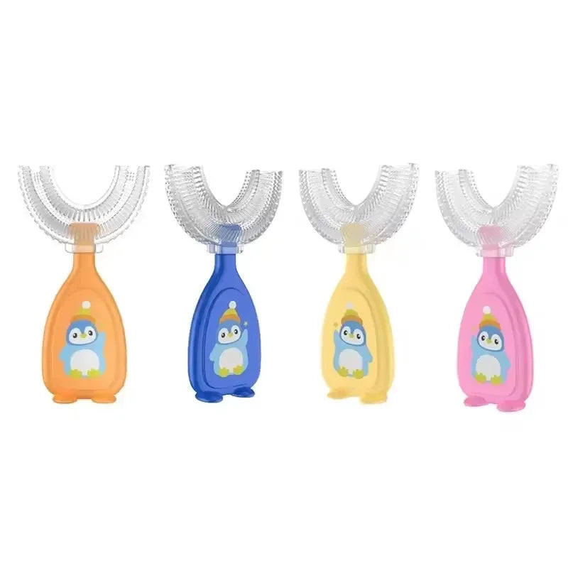 Escova de Dentes Infantil 360° em Silicone com Design em U