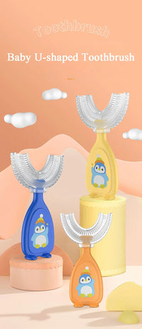 Escova de Dentes Infantil 360° em Silicone com Design em U