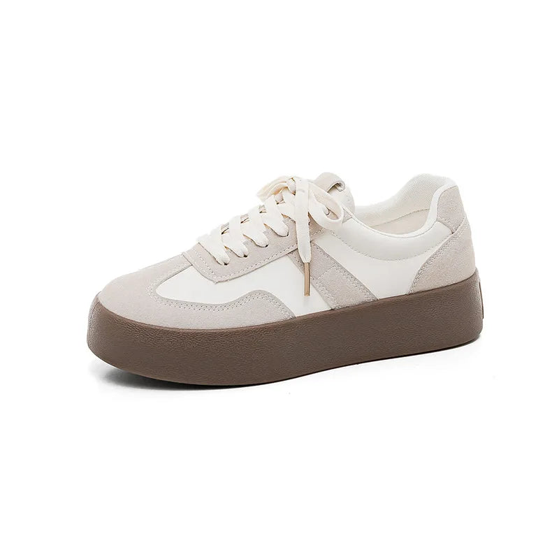 Unisex German Army Trainers Shoes Versatile White Casual Shoes 2026 Spring Retro Sneakers Couples Platform Sports Shoes