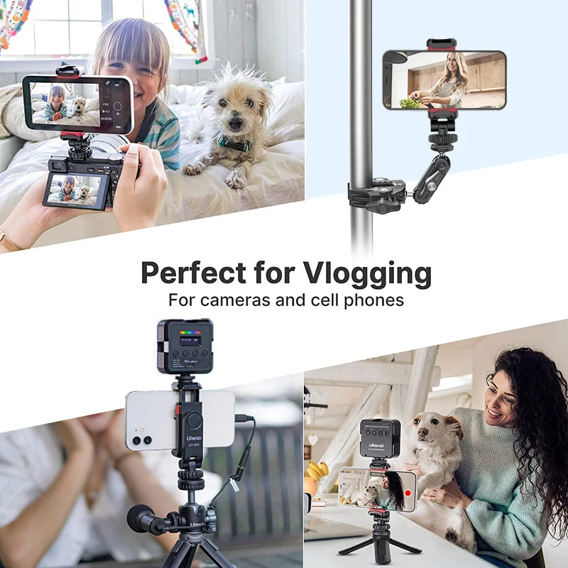 Ulanzi ST-06S Vertical Shooting Phone Mount Holder DSLR Camera Monitor Mount Tripod Mount Clamp for Smartphone Video Vlog