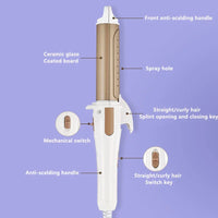 Mini 2 in 1 Portable Dual Voltage Mini Professional Hair Straightener, Compact Design for Curls and Waves on Trips