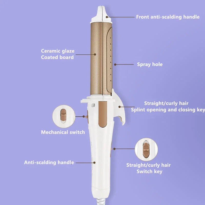 Mini 2 in 1 Portable Dual Voltage Mini Professional Hair Straightener, Compact Design for Curls and Waves on Trips