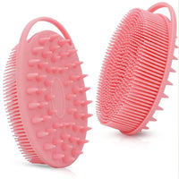 Exfoliating Sponge Dead Body Scrubber Skin Head Washing Brush Comb Silicone Bristle Bath Brush Scalp Massager Bath Tool Hygienic