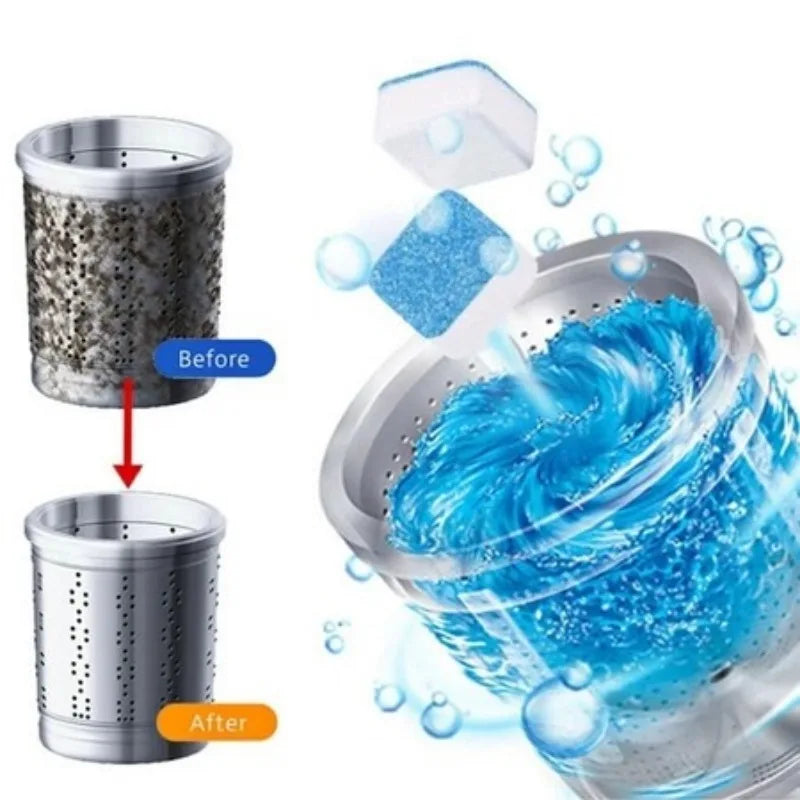 Kit 12 24 36 Pastilhas Efervescentes para Limpeza Profunda da Maquina de Lavar Desincrustante e Anticalcario