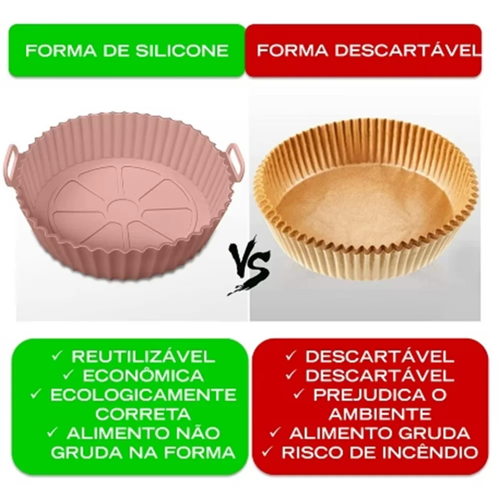 5 Shapes Reusable Silicone Non-stick Kit for Air Fryer Microwave Oven and Fryer Ideal For Healthy Baking if