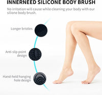 Exfoliating Sponge Dead Body Scrubber Skin Head Washing Brush Comb Silicone Bristle Bath Brush Scalp Massager Bath Tool Hygienic