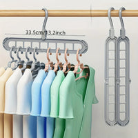 Kit com 3 Cabides Dobráveis Organizadores de Roupas com 9 Ganchos
