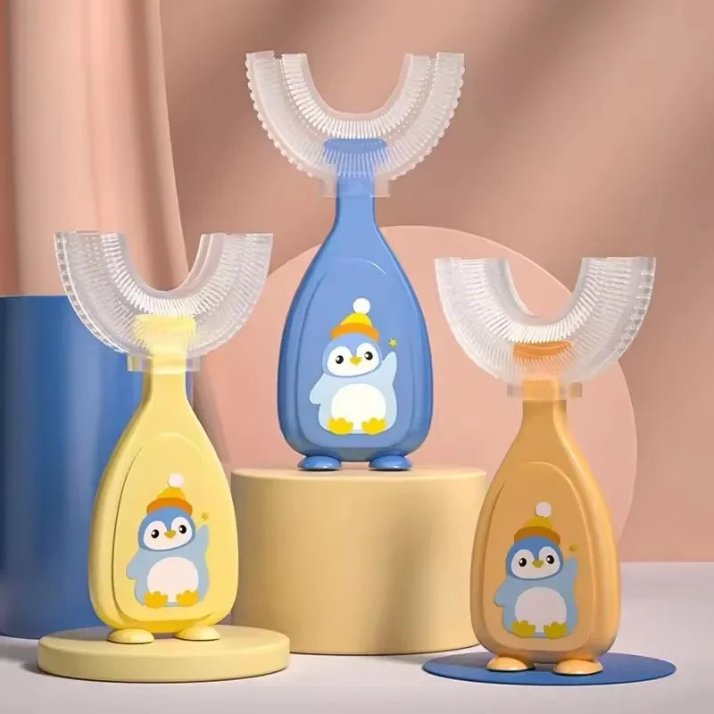 Escova de Dentes Infantil 360° em Silicone com Design em U