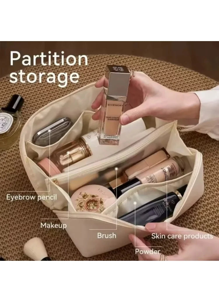 Waterproof Zipper Makeup Organizer Bag Female Portable Toiletry Storage Pouch Fashion Lady Cosmetic Case For Trip Business Trip