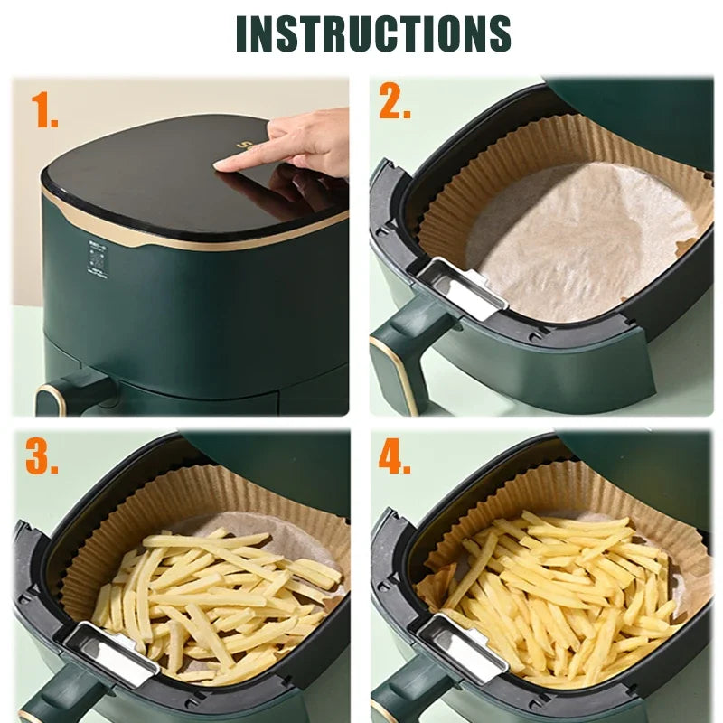 Papel Antiaderente para Air Fryer – Descartável e Fácil de Limpar